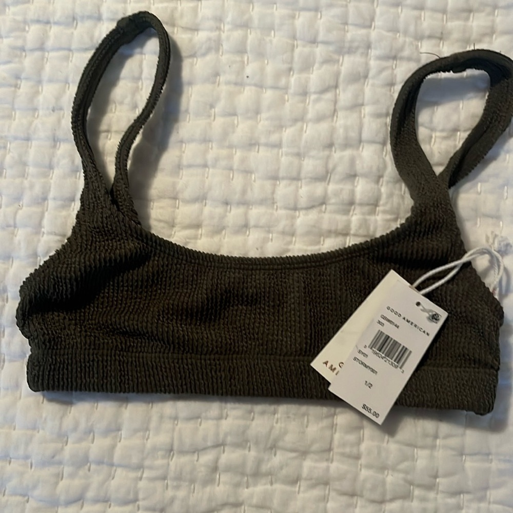 NWT Good American bikini top “stormy”